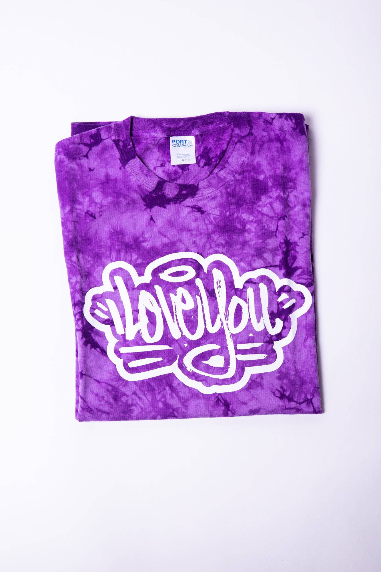 I Love You Purple Crystal Tie-Dye Tee