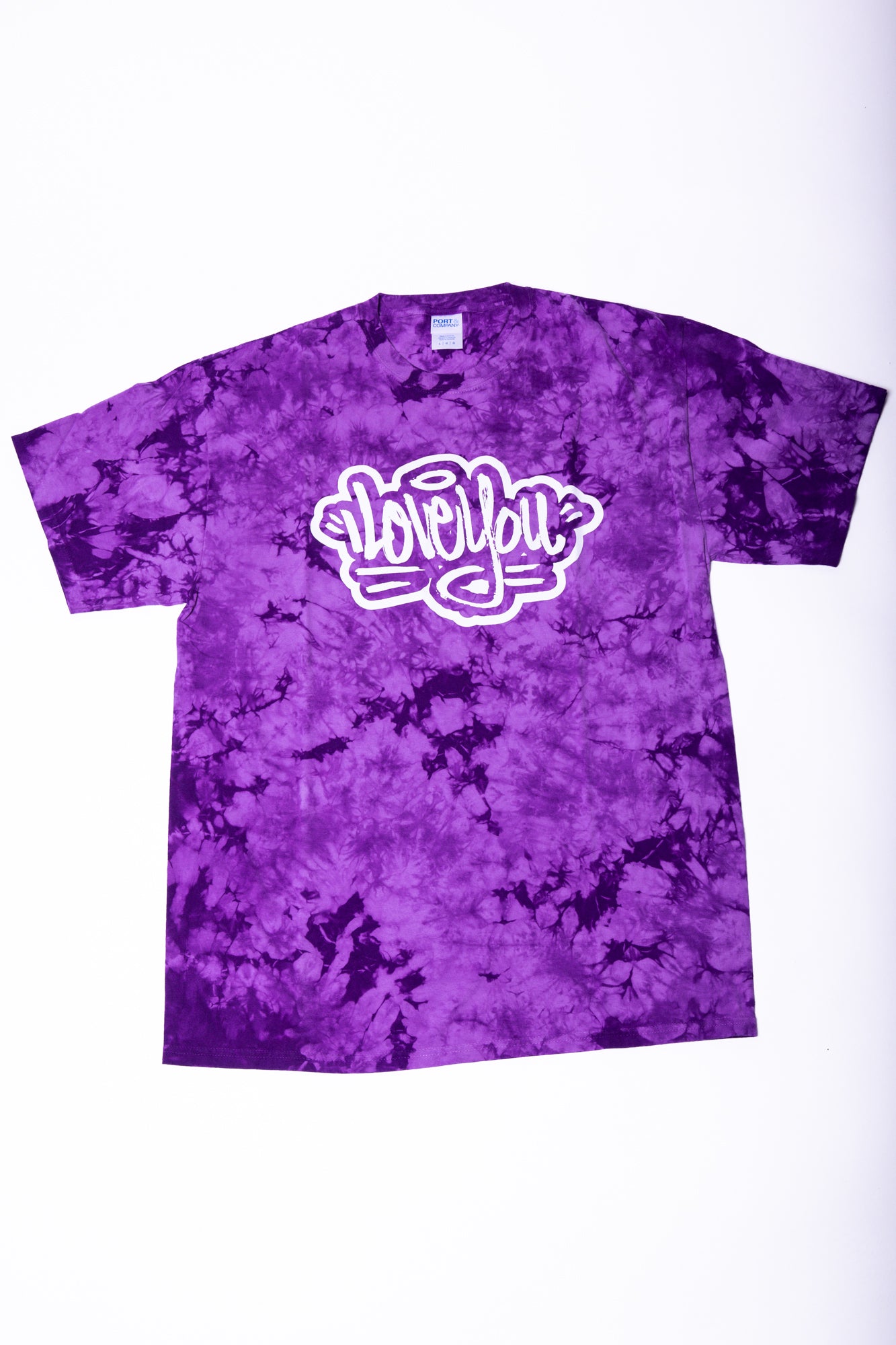 I Love You Purple Crystal Tie-Dye Tee