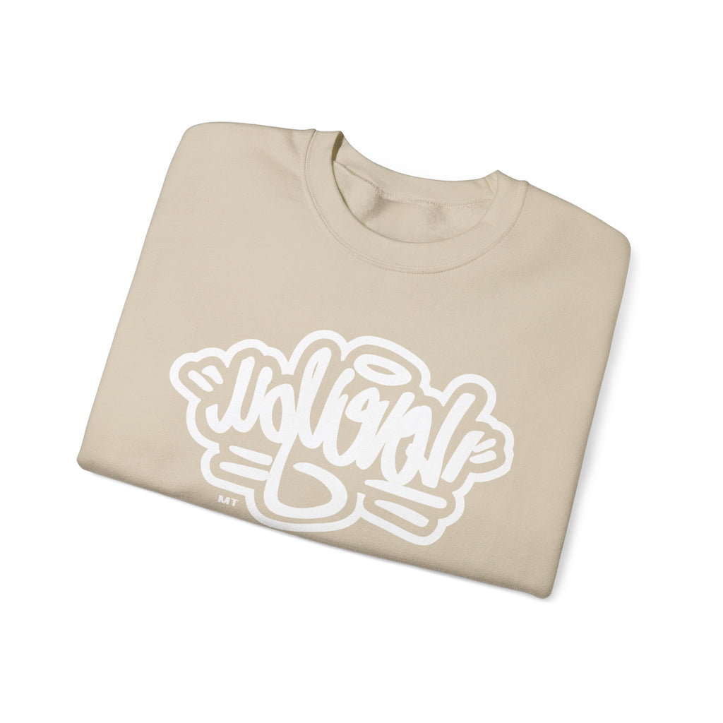 Classic White Crewneck Sweatshirt w/ a twist!