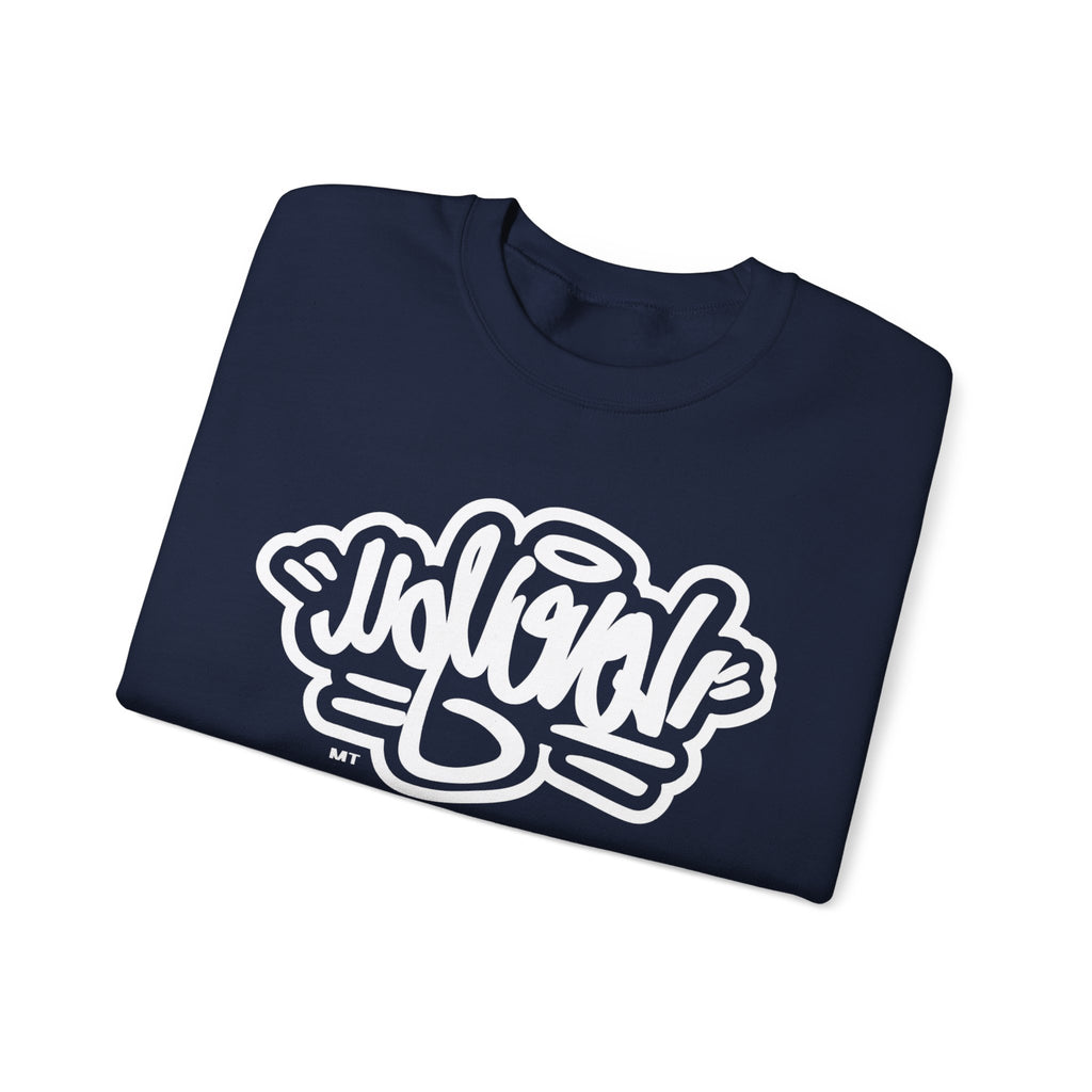 Classic White Crewneck Sweatshirt w/ a twist!