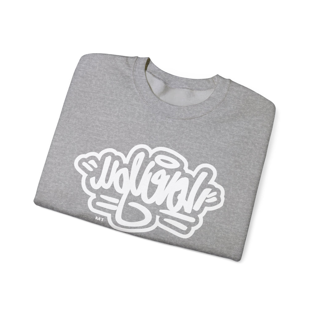 Classic White Crewneck Sweatshirt w/ a twist!