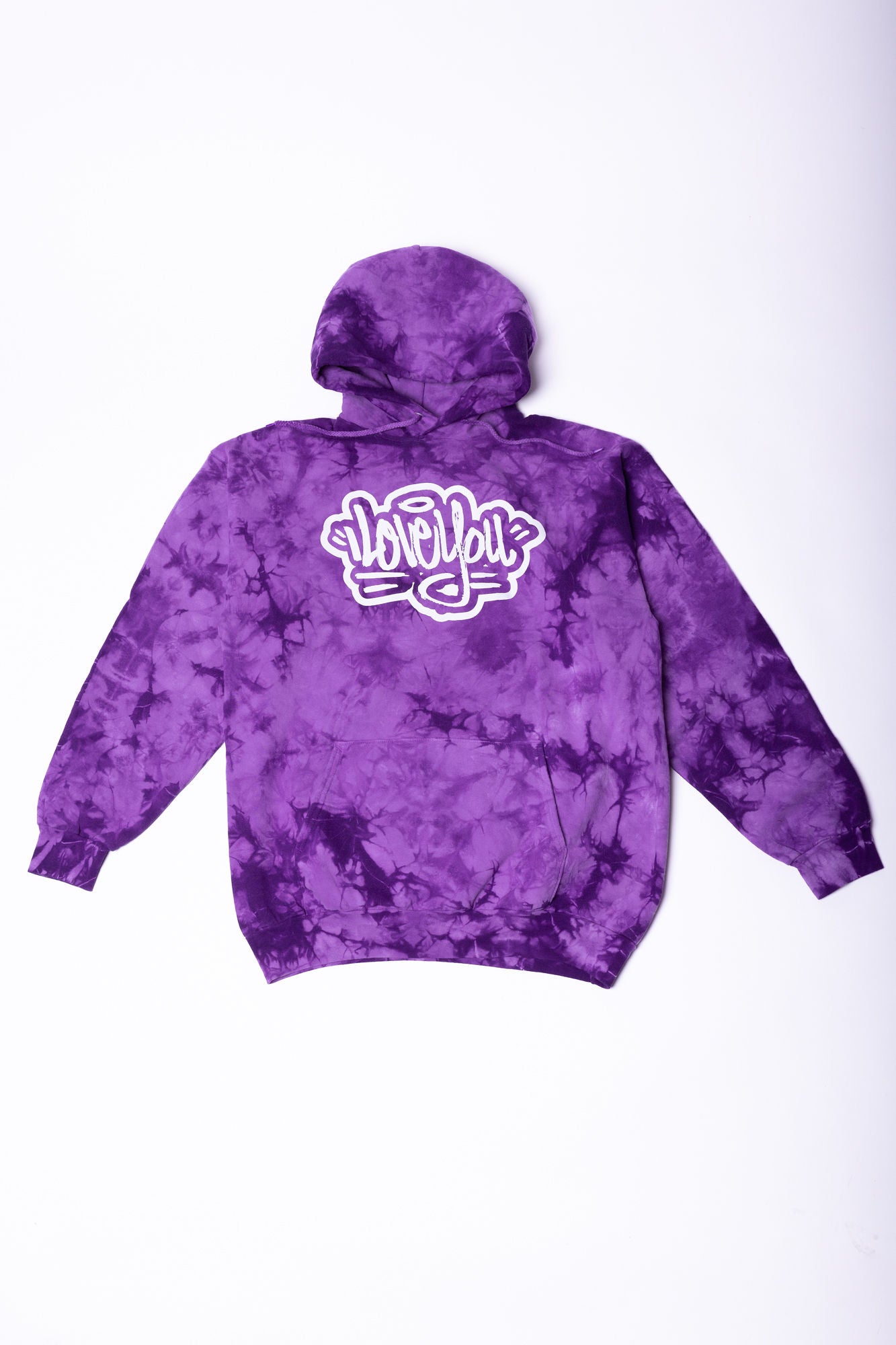 I Love You Purple Crystal Tie-Dye Hoody