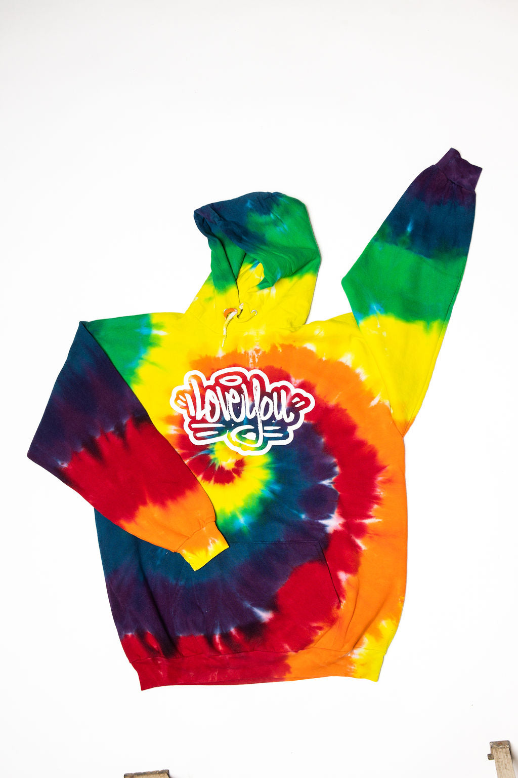 I Love You Rainbow Tie-Dye Hoody