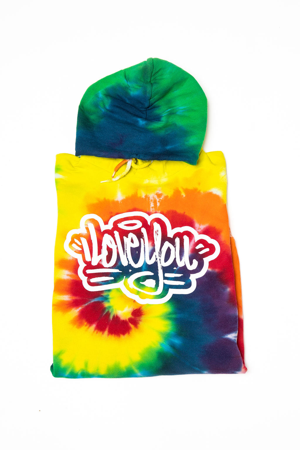 I Love You Rainbow Tie-Dye Hoody