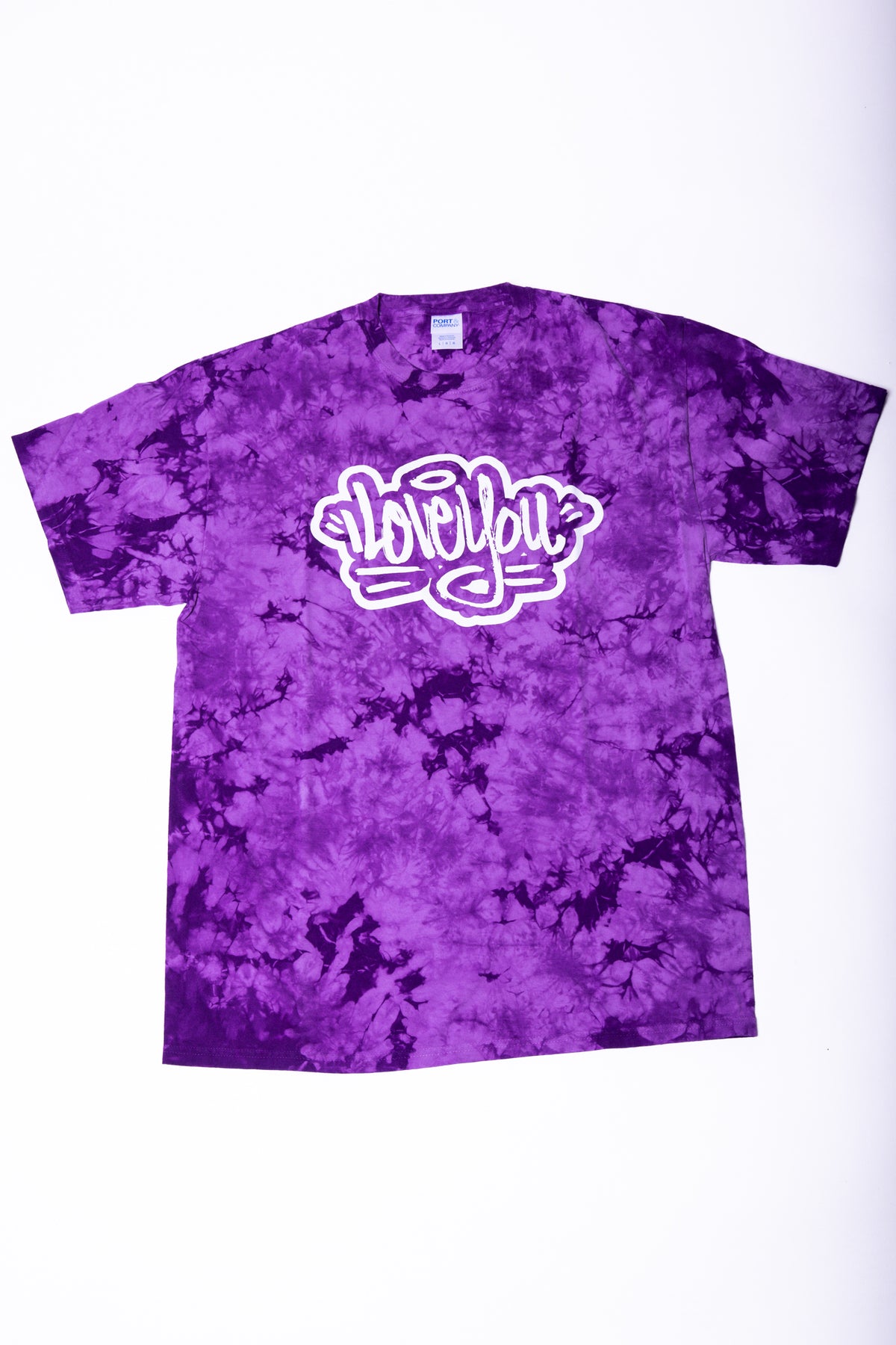 I Love You Purple Crystal Tie-Dye Tee